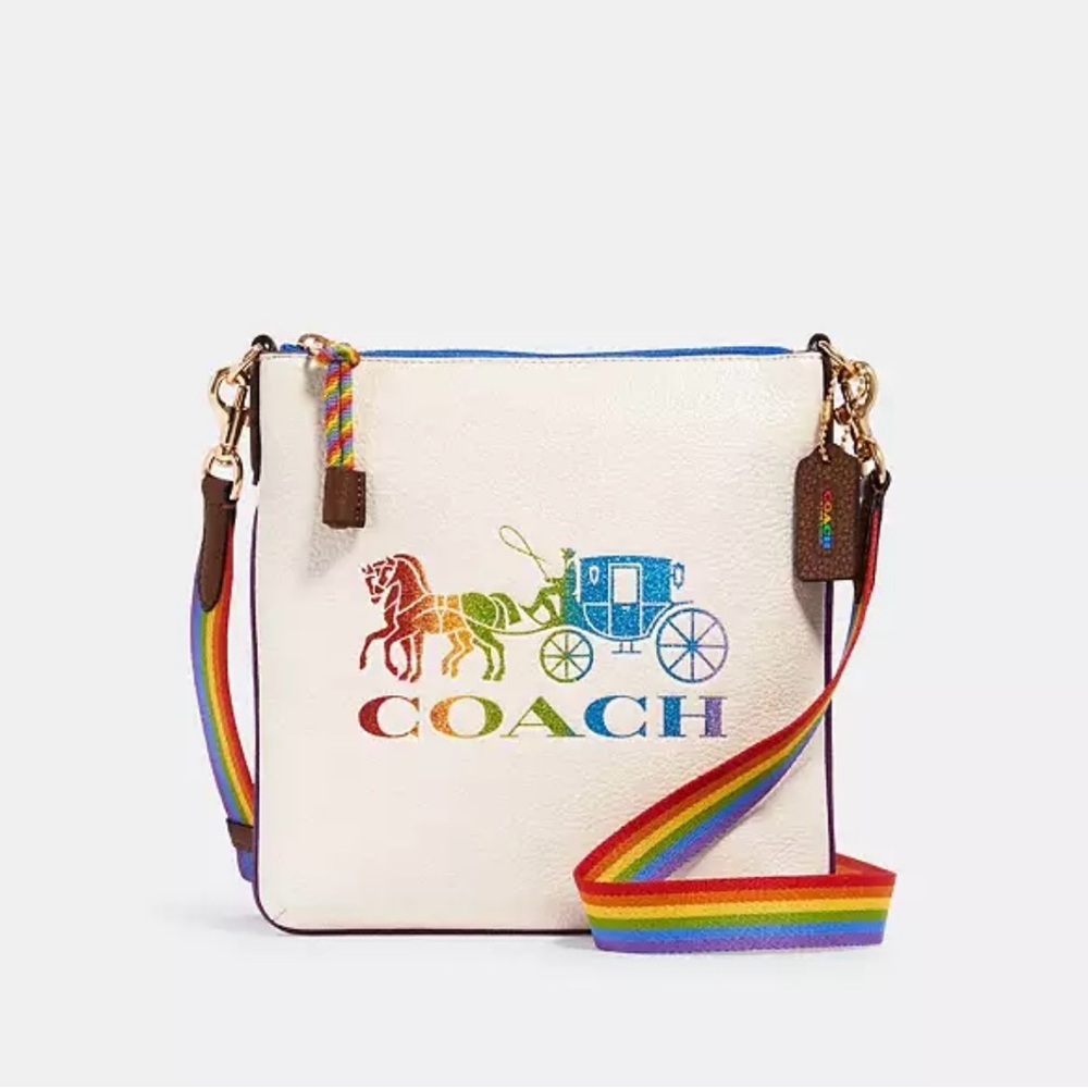 Coach Jes Slim Crossbody With Rainbow Horse And Carriage